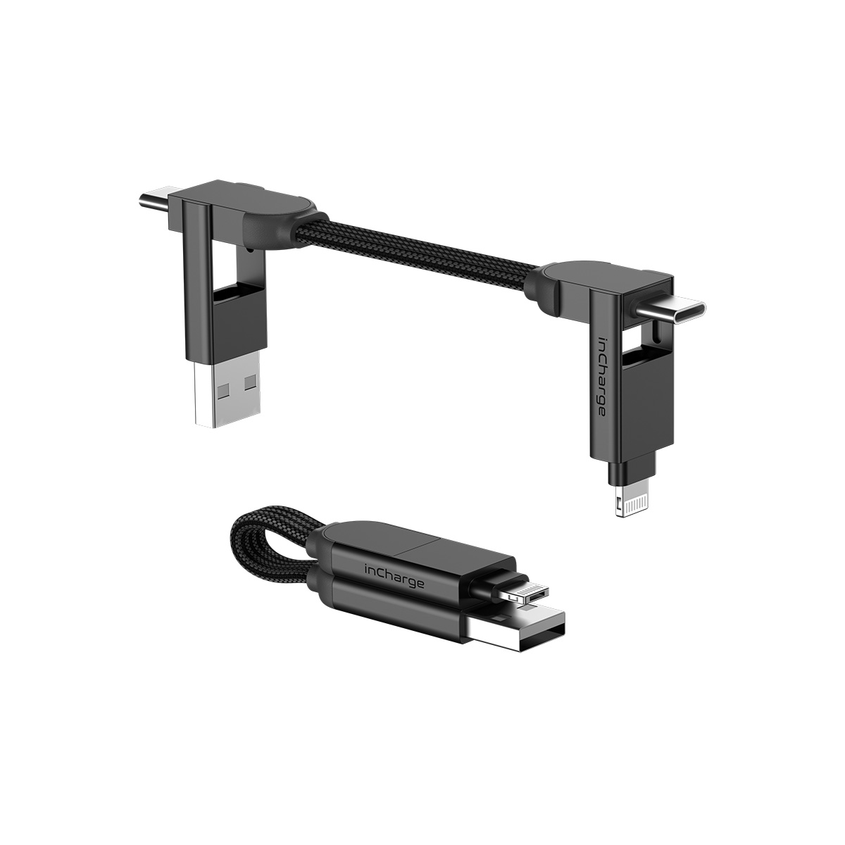 ROLLINGSQ ROLLING SQUARE INCHARGE X 100W 6-IN-1 KEYRING CABLE - LAVA BLACK