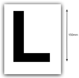 GENERIC MARINE SUPPLIES 150MM BLACK LETTER 'L' BOAT REGISTRATION STICKERS - WHITE BACKGROUND