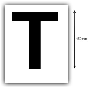 UNSPECIFIED MANUFACTURER 150MM BOAT REGISTRATION STICKERS LETTER T BLACK/WHITE