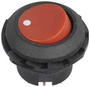 GENERIC COMPONENT 18MM ROUND HOLE SPDT ROCKER SWITCH - BLACK/RED