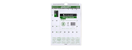 AT-A-GLANCE 2026 RECYCLED WALL CALENDAR | 203X279MM