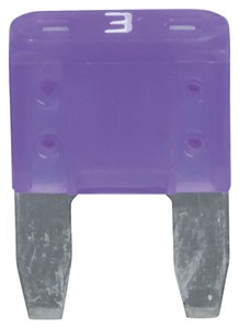 GENERIC 3 AMP COLOUR CODED BLADE FUSE FOR CIRCUIT PROTECTION