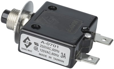 UNSPECIFIED MANUFACTURER 3A PANEL MOUNT CIRCUIT BREAKER FOR AC/DC PROTECTION