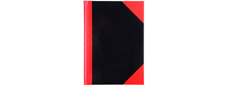 UNSPECIFIED MANUFACTURER RED & BLACK GLOSS HARDCOVER NOTEBOOK | 400 FEINT RULED PAGES