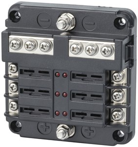 UNSPECIFIED MANUFACTURER 6-WAY BLADE FUSE BLOCK WITH COVER FOR POWER DISTRIBUTION