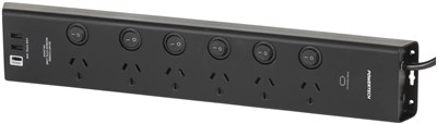 UNSPECIFIED MANUFACTURER 6-WAY SWITCHED POWERBOARD WITH USB-A & USB-C CHARGING