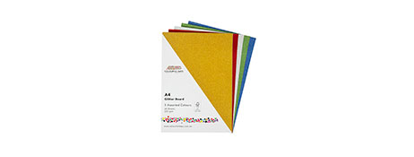 UNSPECIFIED MANUFACTURER ASSORTED GLITTER CARD A4 25 PACK FOR CRAFT PROJECTS