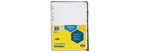 MARBIG A4 MANILLA INDEX DIVIDERS WITH WHITE TABS (20 PACK)