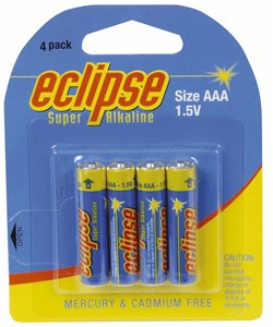 ALKALINE ECLIPSE AAA BATTERY 4-PACK FOR RELIABLE POWER