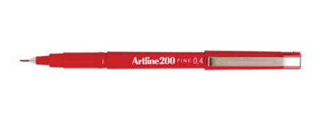 ARTLINE 200 RED FIBRE TIP PEN - 2.3MM LINE WIDTH