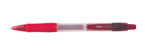 ARTLINE 5570 RED GEL PEN WITH COMFORTABLE RUBBER GRIP