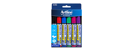 ARTLINE 579 CHISEL TIP MARKER ASSORTED COLOURS - DRY SAFE INK