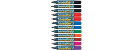 ARTLINE 579 CHISEL TIP MARKERS - ASSORTED COLOURS, DRY SAFE