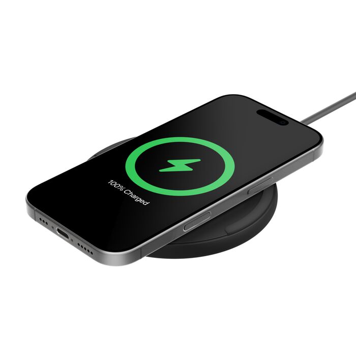 BELKIN 15W WIRELESS CHARGING PAD WITH POWER SUPPLY - BLACK