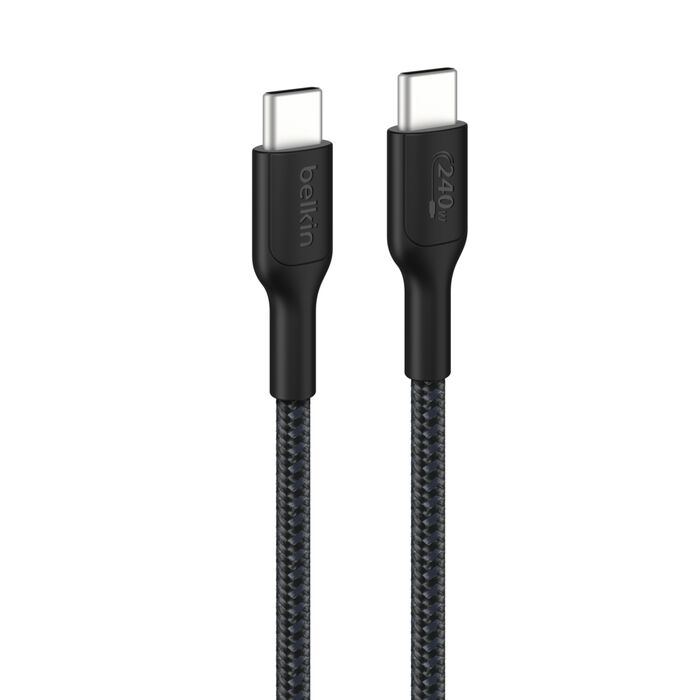 BELKIN 240W USB-C TO C BRAIDED CABLE - 2M BLACK