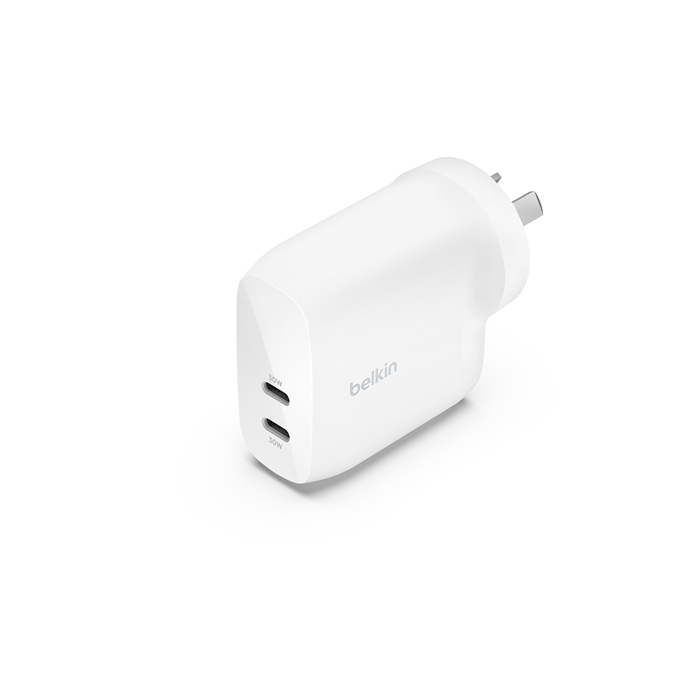 BELKIN 60W DUAL USB-C PPS WALL CHARGER FOR FAST CHARGING
