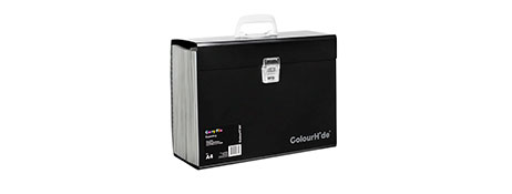 COLOURHIDE BLACK PP EXPANDING FILE - 19 POCKETS