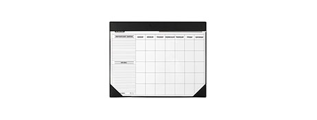 UNKNOWN MANUFACTURER STYLISH BLACK PVC DESK MAT WITH UNDATED CALENDAR PLANNER