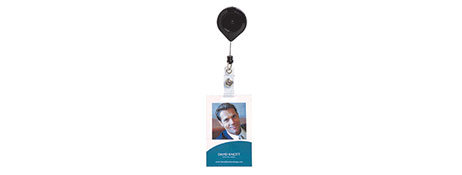 GENERIC/SUPPLIER BRAND RETRACTABLE ID CARD HOLDER - BLACK, LOCKABLE & STANDARD