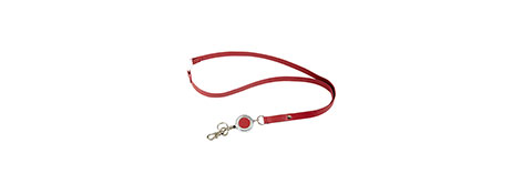 UNSPECIFIED MANUFACTURER BURGUNDY LEATHERETTE LANYARD WITH BADGE REEL FOR SECURITY ACCESS