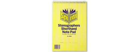 SPIRAX TOP BOUND STENOGRAPHER NOTEBOOK 200 PAGES 225X152MM