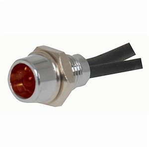 GENERIC COMPONENT CHROME LED INDICATOR LIGHT WITH RED 3MM BULB