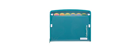 COLOURHIDE TEAL GREEN A4 EXPANDING FILE WITH ZIPPER