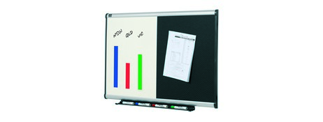 UNKNOWN MANUFACTURER COMBO WHITEBOARD & FOAM PIN BOARD 900X600MM ALUMINIUM