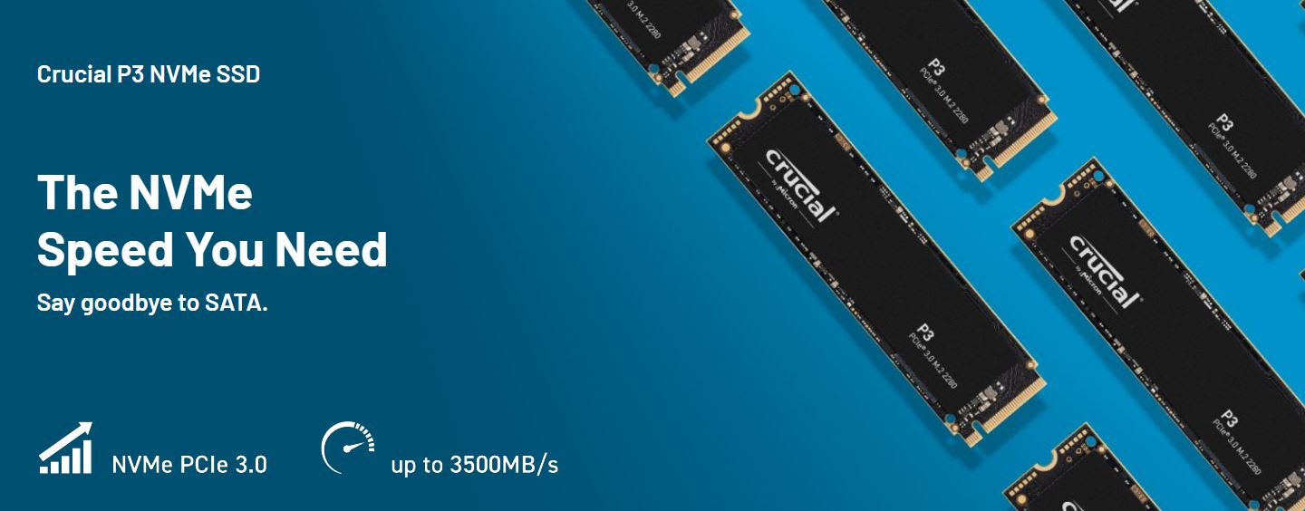MICRON (CRUCIAL) MICRON CRUCIAL 100 SSD 8GB M.2 NVME FOR FAST PC UPGRADES