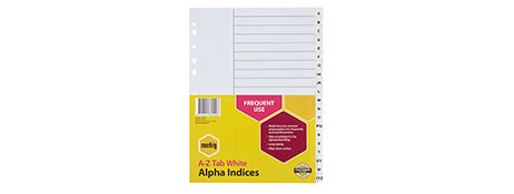 MARBIG A4 WHITE POLYPROPYLENE INDEX DIVIDERS FOR EASY FILING