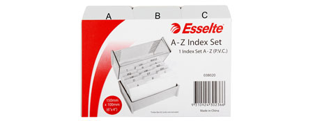 ESSELTE A-Z PVC INDEX DIVIDERS 6X4 GREY - DURABLE FILING