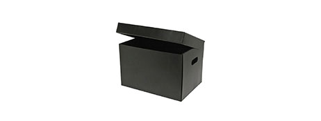 MARBIG DURABLE BLACK PLASTIC ARCHIVE BOX FOR SECURE DOCUMENT STORAGE