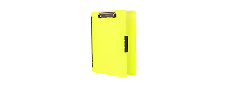 SLIMCASE SLIMLINE NEON YELLOW CLIPBOARD WITH SIDE OPENING FOR A4