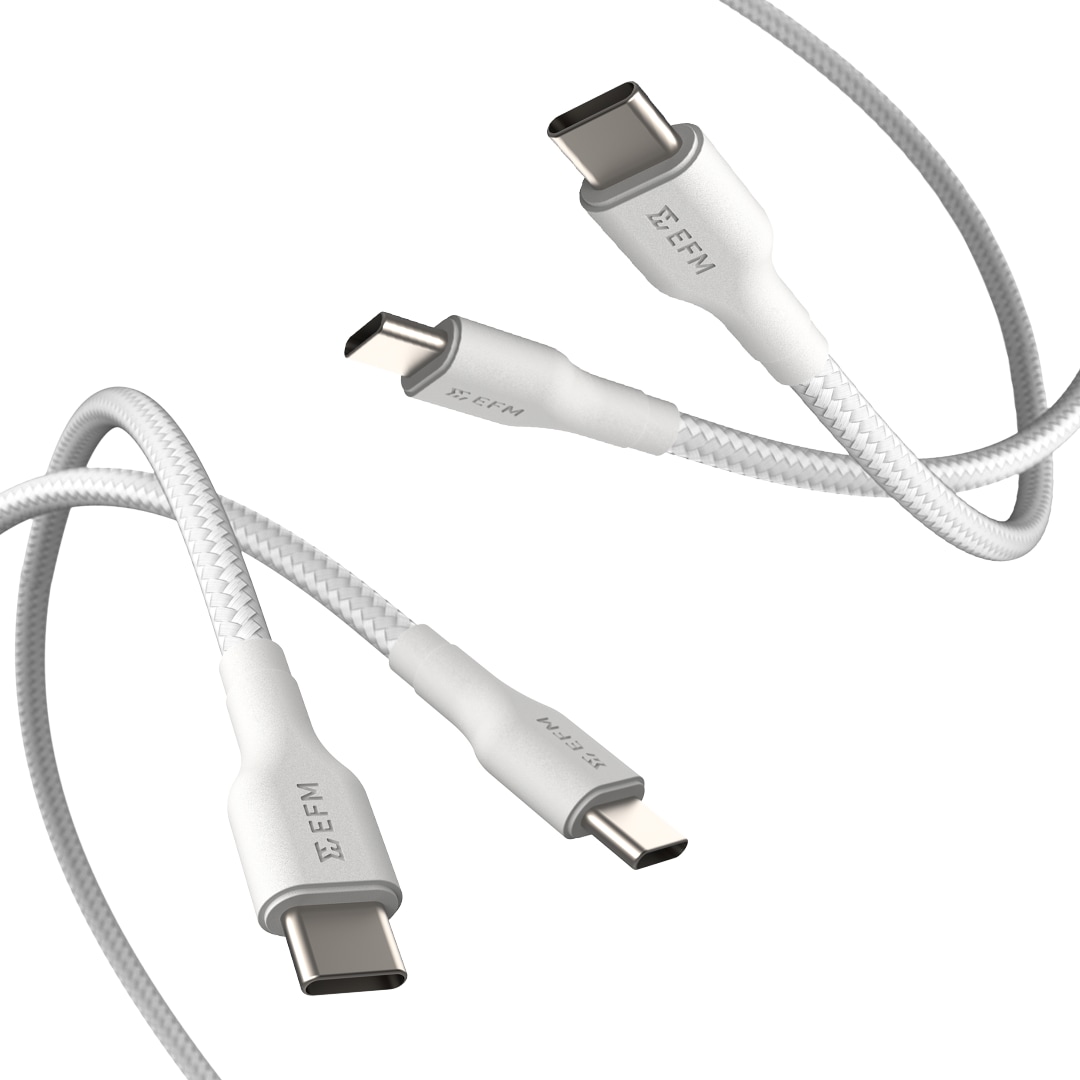 EFM USB-C BRAIDED CABLE TWIN PACK 1M WITH 60W POWER DELIVERY