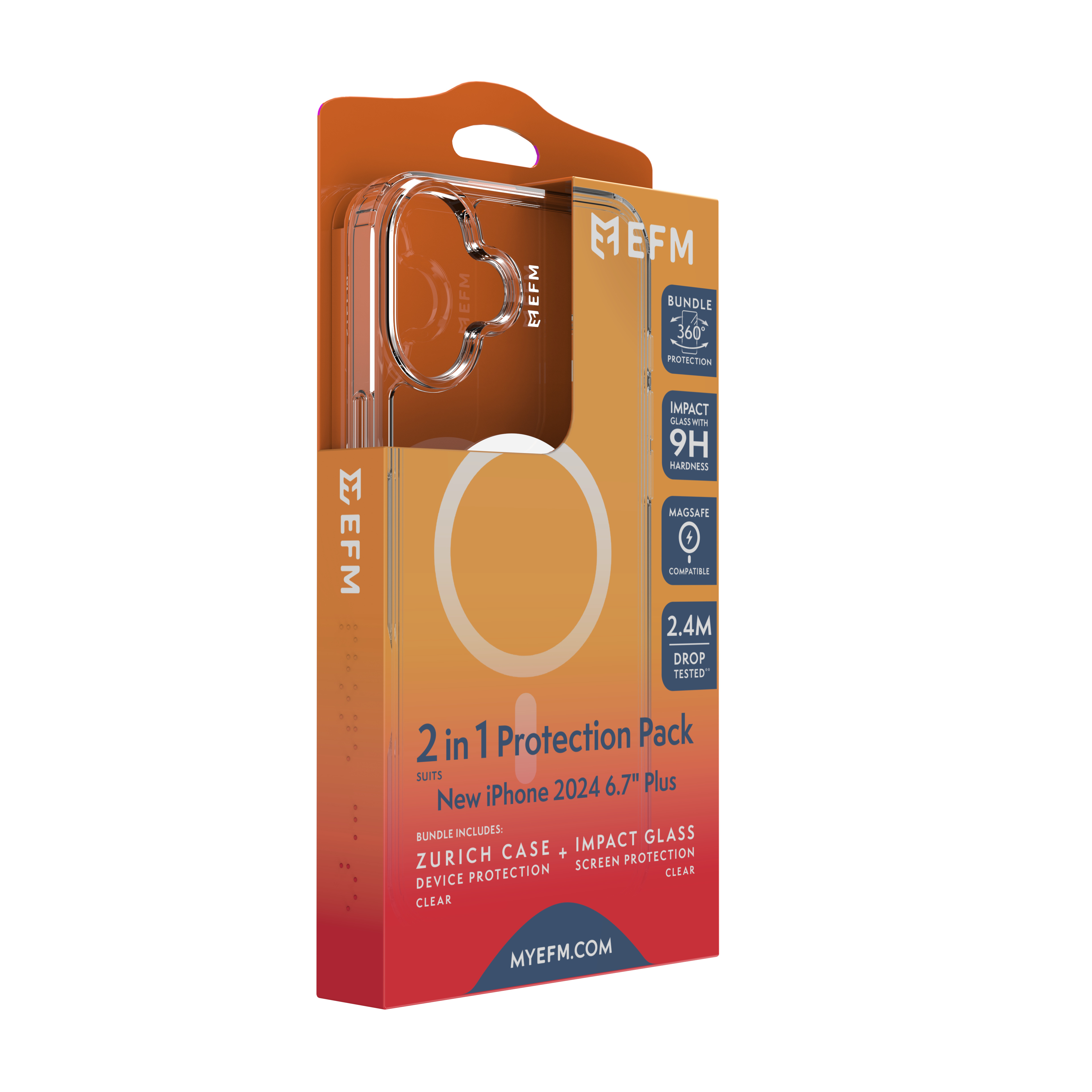 EFM ZURICH MAGSAFE SCREEN PROTECTOR & CASE FOR IPHONE 16 PLUS
