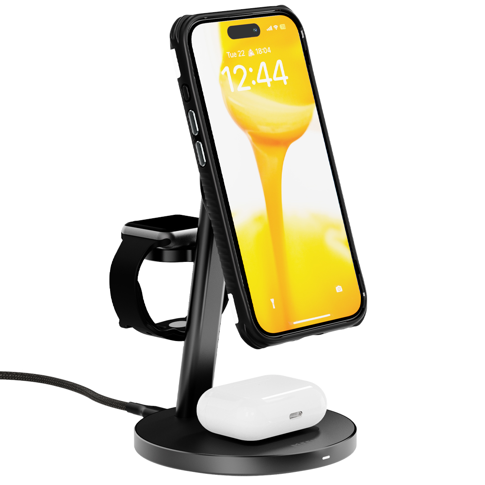 EFM QI2 TRIO WIRELESS CHARGING STAND FOR PHONE & WATCH