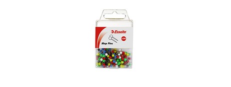 ESSELTE ASSORTED MAP PINS 200 PACK FOR OFFICE & HOME