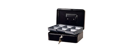 ESSELTE CLASSIC BLACK CASH BOX NO.10 - SECURE HOME & OFFICE STORAGE