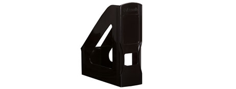 ESSELTE NOUVEAU BLACK POLYSTYRENE MAGAZINE FILE HOLDER