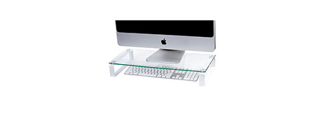ESSELTE TEMPERED GLASS MONITOR STAND FOR DESK SPACE