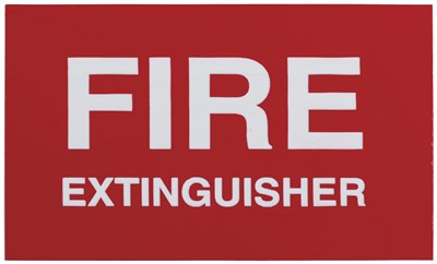 GENERIC SAFETY FIRE EXTINGUISHER SIGN 100X30MM - CLEAR CABINET IDENTIFICATION