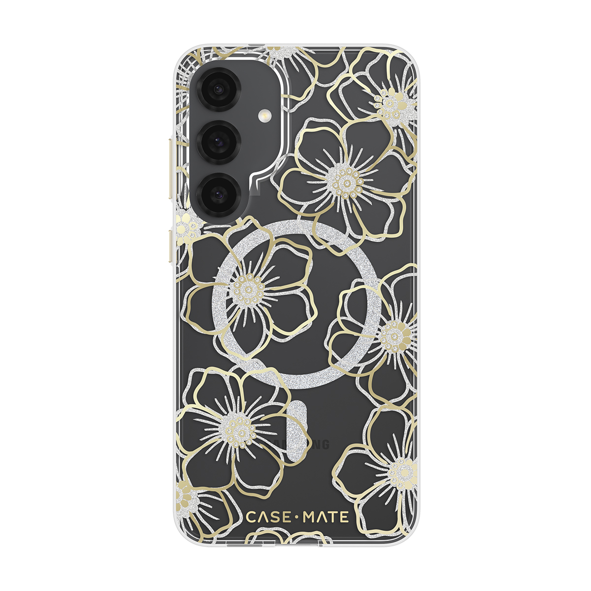 CASE-MATE FLORAL GEMS GOLD CASE FOR SAMSUNG S25+ WITH MAGSAFE