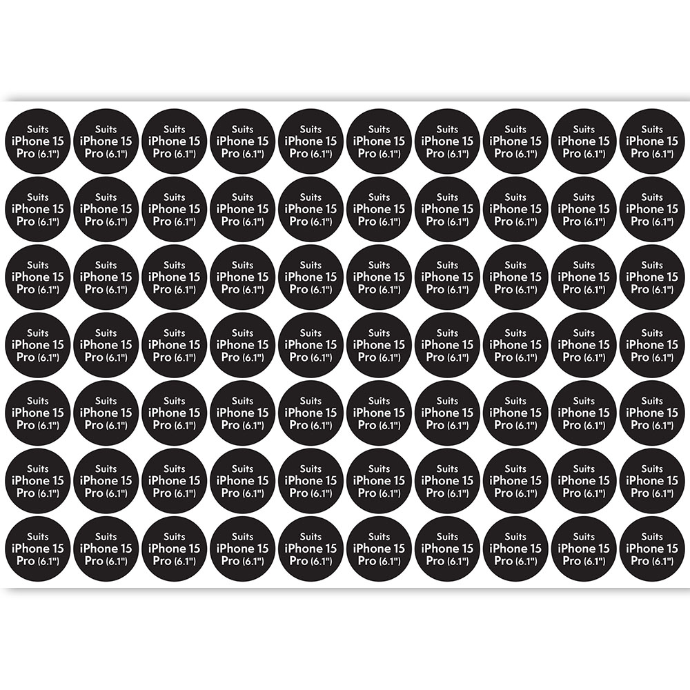 FORCE IPHONE 15 PRO COMPATIBILITY STICKERS (70PK) - ATOL CIRCLE