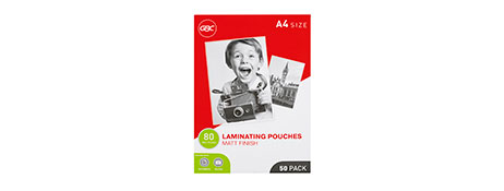 GBC A4 80 MICRON LAMINATING POUCHES FOR DOCUMENT PROTECTION
