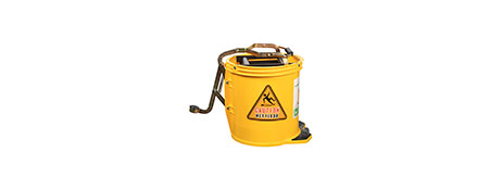 CLEANLINK HEAVY DUTY MOP BUCKET WITH WRINGER & CASTORS - YELLOW