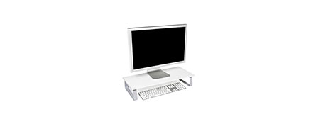 KENSINGTON EXTRA WIDE MONITOR STAND WHITE/GREY - IMPROVE POSTURE