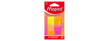 MAPED NEON ERASER 2 PACK - VIBRANT & CLEAN ERASING