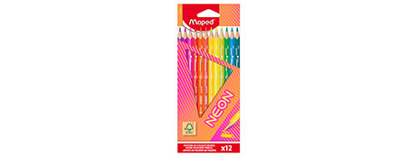 MAPED NEON COLOURING PENCILS PK12 FOR KIDS ART PROJECTS