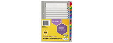MARBIG A5 MULTI-COLOUR INDEX DIVIDERS FOR FILING