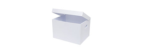 MARBIG DURABLE WHITE PLASTIC ARCHIVE BOX FOR DOCUMENT STORAGE
